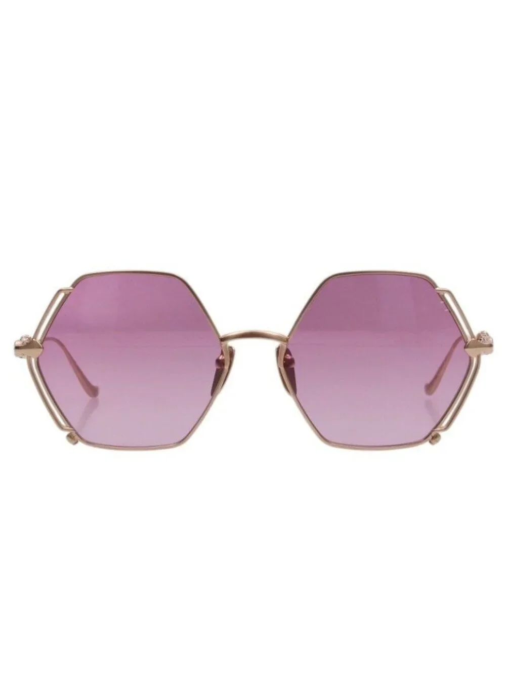 Chrome Hearts Creamed Floral Temple Hexagon Frame Sunglasses Eyewear